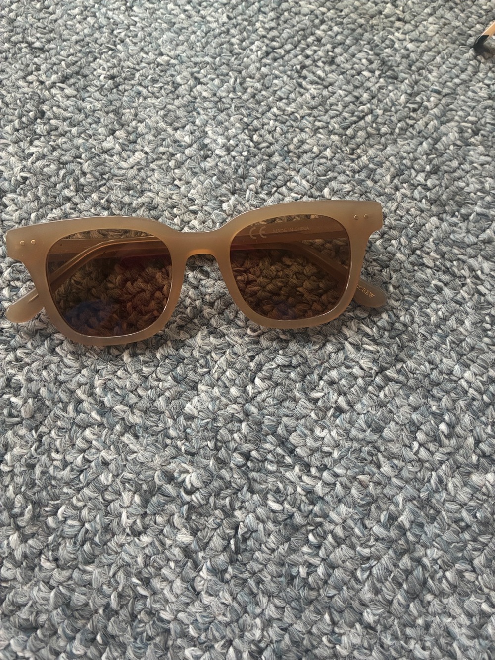 J. Crew Matte BeigeTanSquare Sunglasses with Brown Lenses